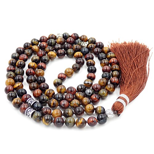Fukugems mala tibetain 108 perles collier Pour femmes homme mala Pierre bracelet Bouddhiste Méditation collier, 38 inch, gemstone, Quartz