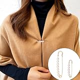 Nzexlyva 10 Pcs Large Safety Modesty Pins with Pearl, Fancy Gold Safety Pin for Clothes, Vintage Women Brooches for Hat Kilt Blanket Shirts Cardigans Skirts Pants (1.9inch / 2.9inch) - Image 5