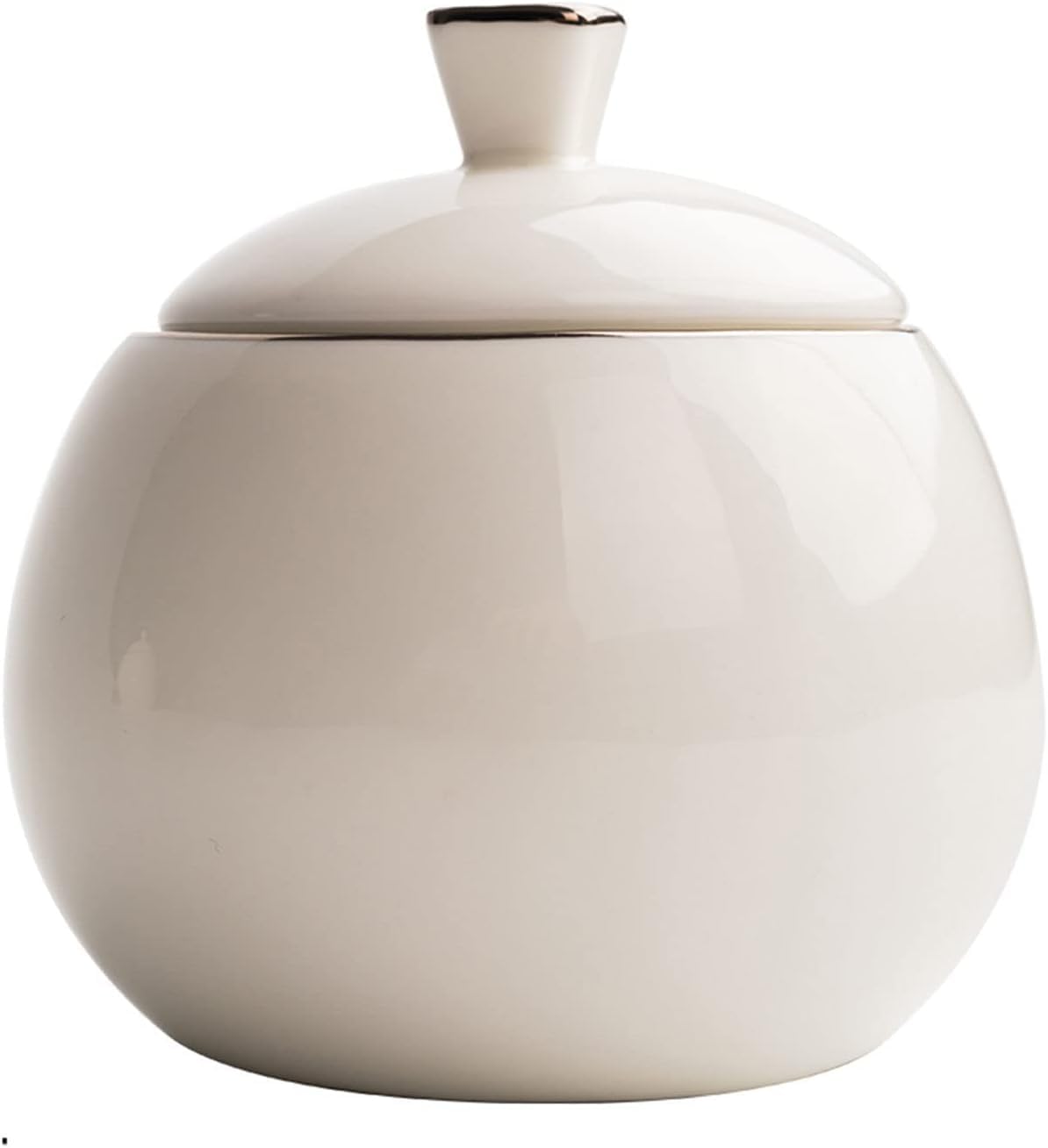 Cukiernica, Cukiernica z pokrywką, Ceramiczne pojemniki na cukier do kawy, Cukiernica, Pojemnik na cukier Słoik na przyprawy, Solniczka Pojemnik na przyprawy-biały-440ml