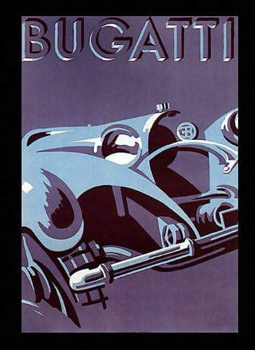 Fashion Antique Old Bugatti Car Italia Italia 16" x 22" Tamaño de la imagen clásico Póster