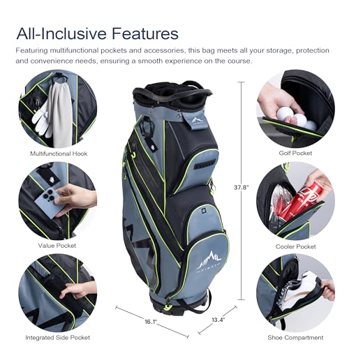Unihimal 14-Way Golf Cart Bag With Organizer Divider & Rain Cover thumb #2