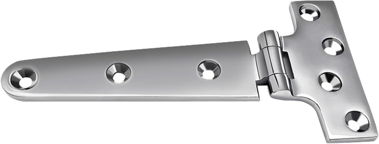 1PC Hinges Heavy Duty Marine 316 Stainless Steel Tee Boat Caravan Cabinet Shed Garden Door & Gate T Hinge Hardware(200x100mm)