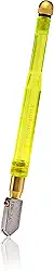 TOYO TC1S Cortador de vidro Supercutter Comfort Grip | Feito para cortar vidro de 0,9 cm e ¼" de espessura Supercutter | Verde limão - cabeça reta | Cabo de acrílico contornado | Afiado com precisão |
