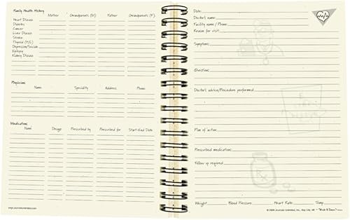 Miniatura 8 de Write it Down Series by Journals Unlimited, Guided Journal, Health, A Medical Journal, tamaño completo 7.5 x 9 pulgadas, tapa dura roja, fabricada