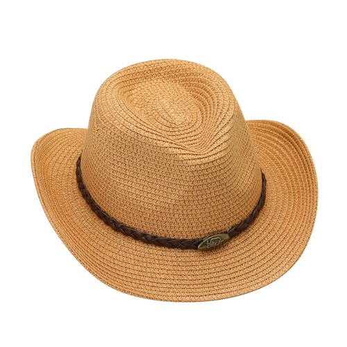 Straw Cowboy Hat for Kids Age 3-5 Cowgirl Hat for Girl Sun Hat for Toddler Summer Western Hat for Boy2