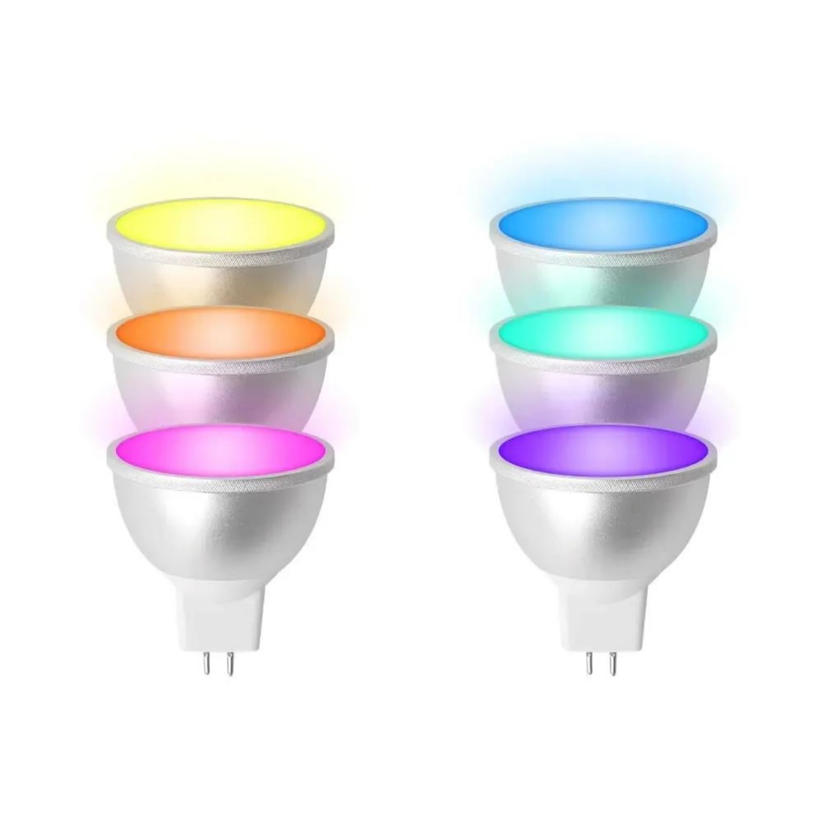 6 Pezzi 12V MR16 5W Lampadina LED Spotlight Intelligente RGBCW Dimmerabile Funziona con Tuya Alexa Google Home