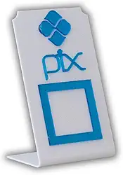 Expositor QR CODE PIX - Branco com Azul