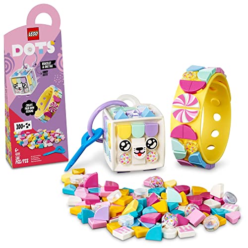 LEGO DOTS Candy Kitty Bracelet & Bag Tag 41944 DIY Craft Kit Bundle; A Fun Design Kit for Creative Kids Aged 6+ (188 Pieces)