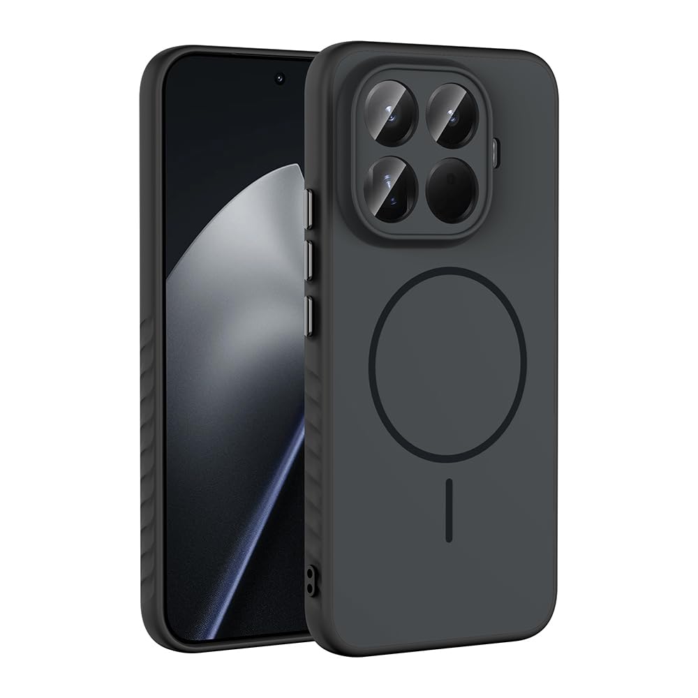 Zore Xiaomi ile uyumlu 15T Pro Kılıf M-safe Şarj Özellikli Zore Tea Kapak Siyah