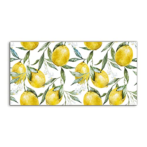 Art mural chambre et salon grand format avec peinture de citron