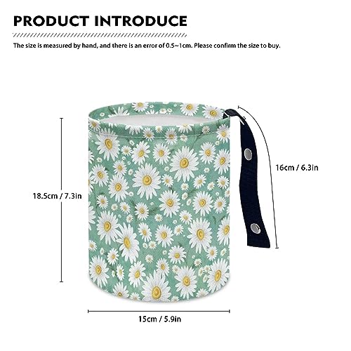 Image of Daisy Green Auto Garbage Can Vehicle Trash Can Rubbish Bag Multipurpose Hanging Headrest Road Trip Must Haves for Kids Car Decor