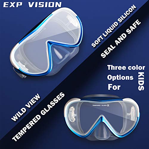 Image of Kids Snorkel Swim Mask, Child Diving Mask Anti-Fog Swim Goggles with Nose Cover for Snorkeling Diving Swimming