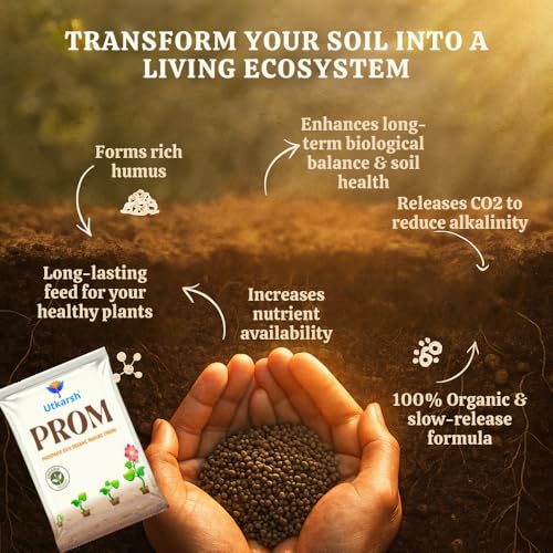 Image of Utkarsh PROM - Phosphate Rich Organic Manure for Plants, Home & Garden - 5 Kg Granules, 100% Water Soluble Organic DAP for Plants Growth, Bio DAP to Improve Flowering, Fruiting & Vegetables; Pack of 1