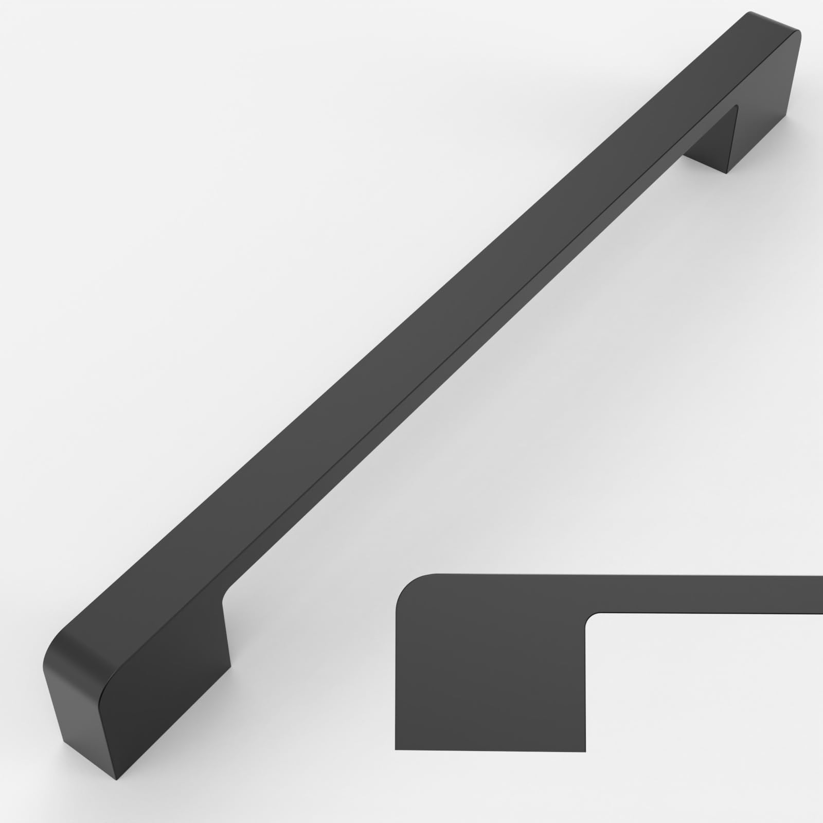 Photo 1 of Amerdeco Matte Black Cabinet Pulls - 8.8" Hole Centers (10 Pack)