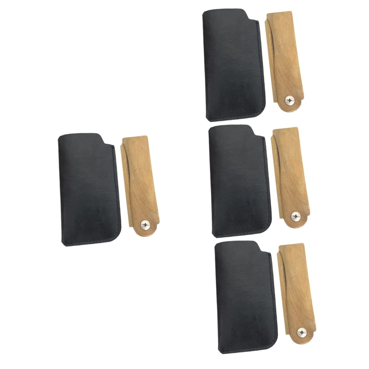 minkissy 4ensembles Peigne Bois De Santal Pliant Avec Étui Peigne De Voyage Pratique Pour Barbe Et Cheveux Accessoire Élégant Pour Hommes
