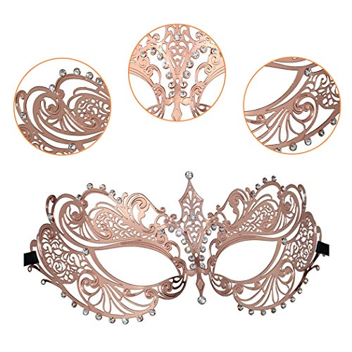 Image of Thmyo Couple's Venetian Masquerade Masks, Metal Mask Costumes Mardi Gras Prom Mask Set