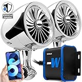 GoHawk TJ4-W Waterproof Amplifier 4' Full Range Bluetooth Motorcycle Stereo Speakers 1 to 1.25 in....