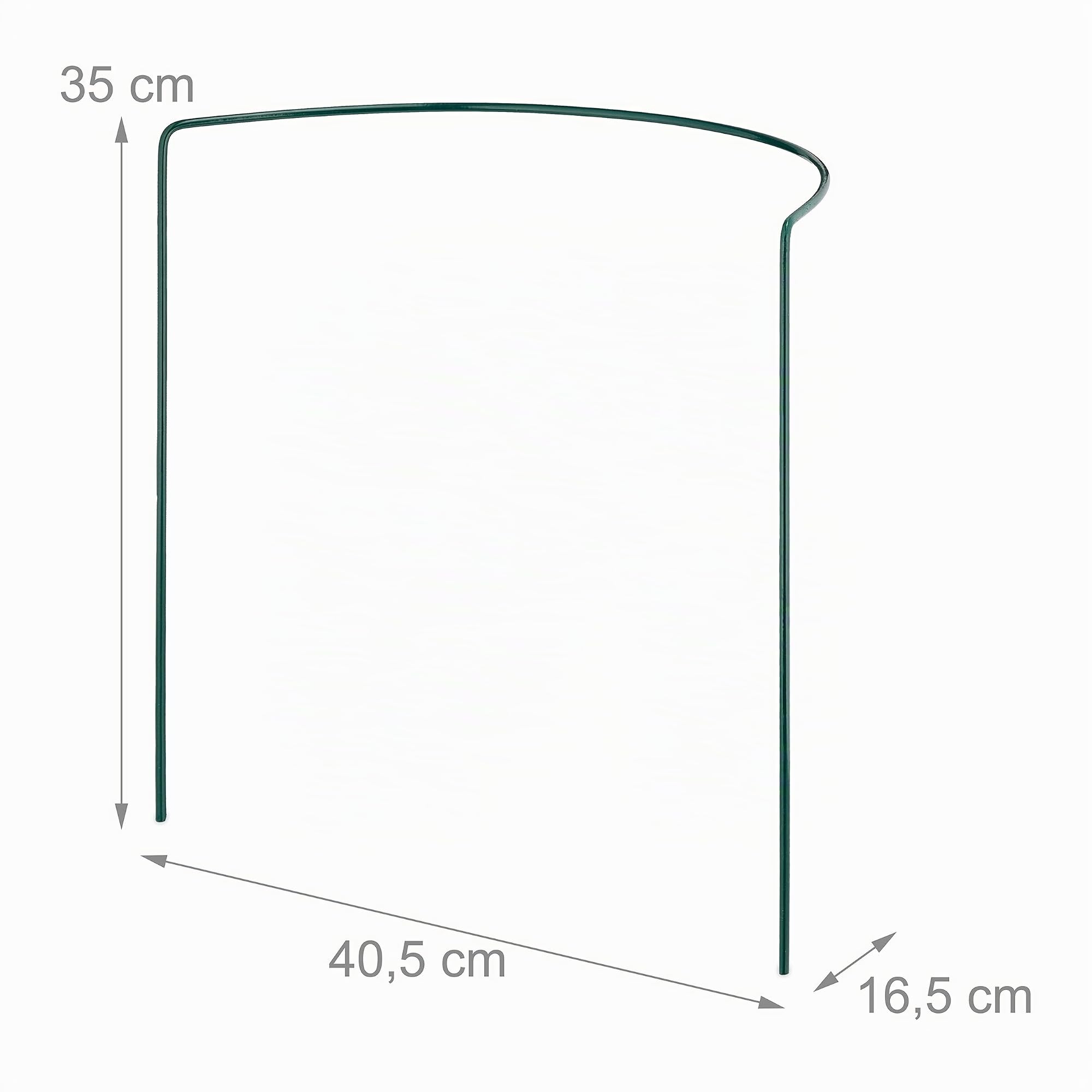 Relaxdays Lot de 12 Tuteurs, Support pour Plantes grimpantes, rosiers, sur Pied, Semi-Circulaire, en Acier, Vert foncé