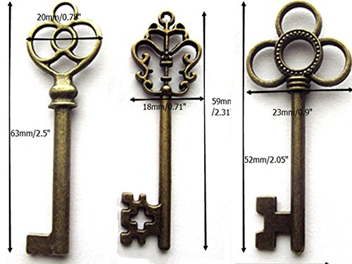 Makhry Mixed Pack of 30 Vintage Retro Rustic Skeleton Keys in Antique Bronze Color,3 Style,30 pcs Rustic Wedding Favor(Antique Bronze) steampunk buy now online Makhry Mixed Pack of 30 Vintage Retro Rustic Skeleton Keys in Antique Bronze Color,3 Style,30 pcs Rustic Wedding Favor(Antique Bronze) steampunk buy now online