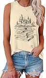 BestLucky Cute Book Graphic Tshirts for Women Flourish and Blotts Tank Tops Wizard Magical Costume Clothes