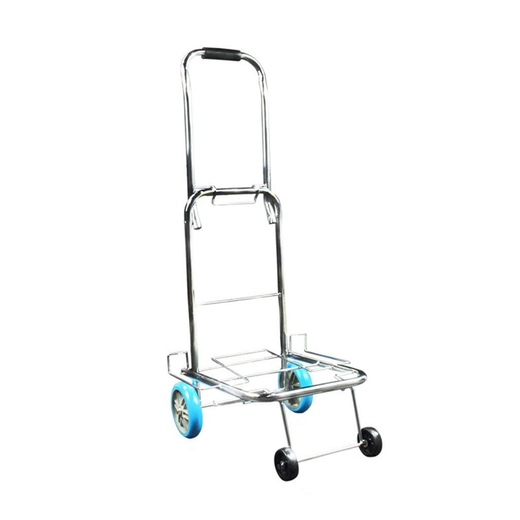 Folding Cart Portable Luggage Cart Hand Truck Hot Rolled Steel PU Wheel Trolley Cart Shopping Cart for The Elderly Load 25 Kg Truck