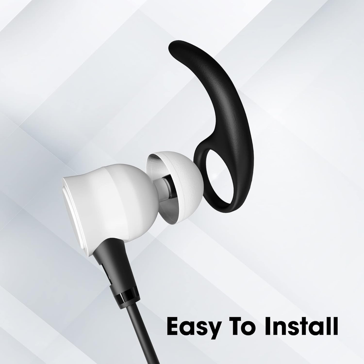 Sounce Anti-Slip Silicone Earbud Hooks 4 Pair 8Pcs Medium, Black — Amazon image 4