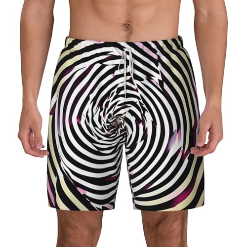 Pantalones cortos de natación para hombre con estampado en espiral para playa