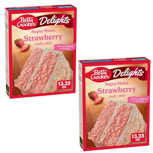 Betty Crocker Delights Super Moist Strawberry Cake Mix 13.25 Oz, ...