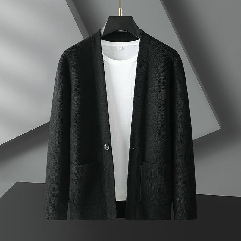 Autumn Winter Men's Casual Round Neck Knit Cardigan4