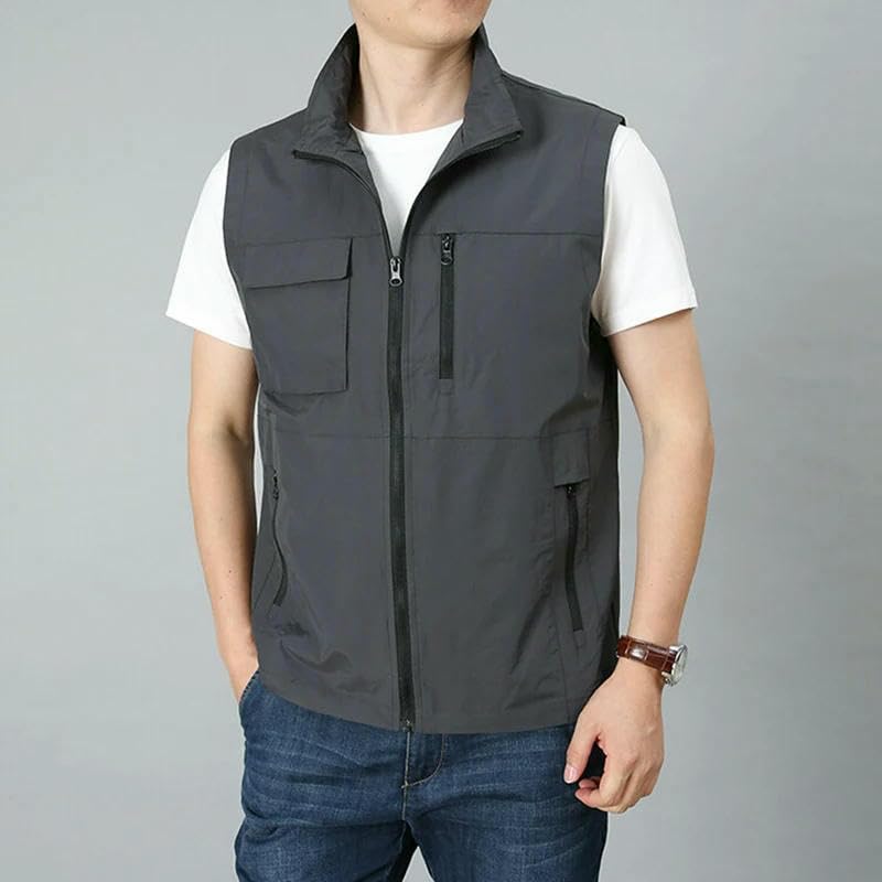 Chaleco impermeable y transpirable para hombre con cremallera ligera 4