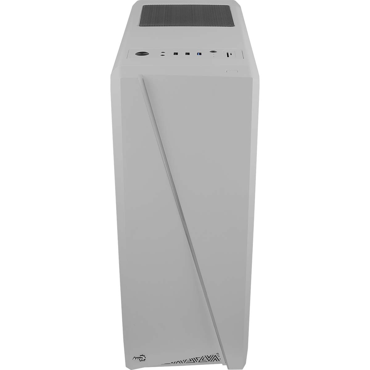 Aerocool CYLON – obudowa PC (pół-pochodnia, ATX, akrylowa ściana boczna, RGB LED z przodu, 13 trybów świecenia, łącznie z wentylatorem 12 cm z tyłu, USB 3.0), biała
