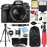 Nikon 1581 D7500 20.9MP DX-Format 4K Ultra HD Digital SLR Camera Body Bundle with 18-140mm f/3.5-5.6G ED AF-S VR DX Nikkor Lens, 64GB Memory Card and Accessories (15 Items)