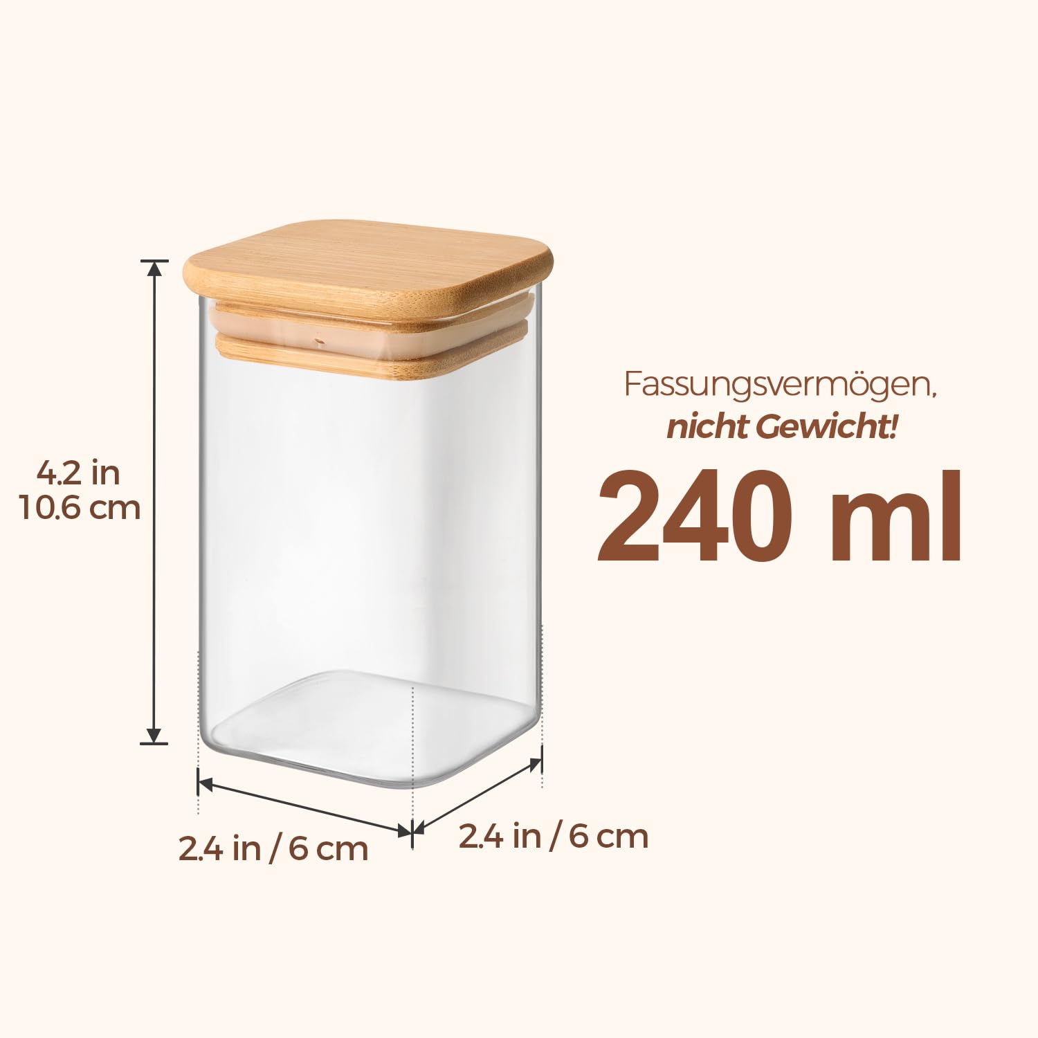 ComSaf 16 stuks glazen kruidenpotjes met bamboe deksel – 120 ml vierkante voorraadpotten met 275 etiketten, luchtdicht bewaren voor kruiden en specerijen