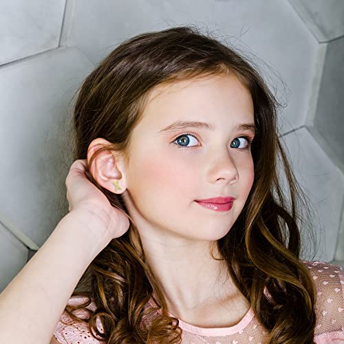 Initial Stud Earrings for Girls, 14K Gold Plated Sterling Silver Alphabet Letter Earrings, Cubic Zirconia Stud Earrings, Hypoallergenic Earrings for Women Baby Girl Teen Girl Gifts3