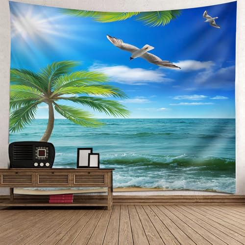 Tapisserie Murale Paysage Marin XXL Décoration Moderne de Chambre d'Enfant et Ado en Tissu
