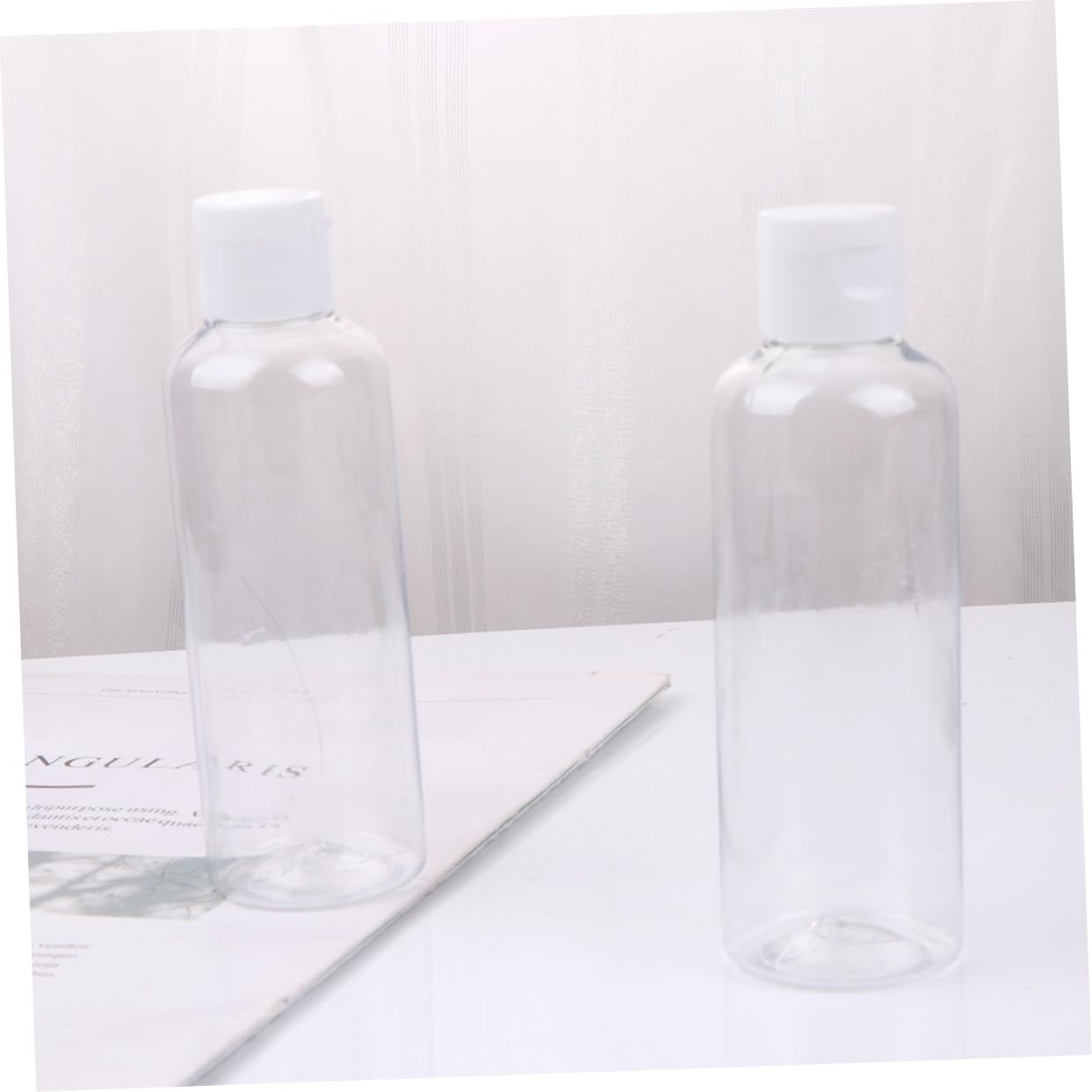 Mikinona 30Pcs Refillable Cosmetics Bottle 100ml Plastic White for Shampoo image 3