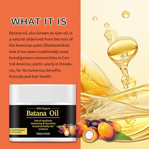 100% Natural Raw Batana Oil for Hair Growth, 100g 1PCS Hair Oil from Honduras, Prevent Hair Loss, Eliminates Split Ends for Men & Women - Image 3