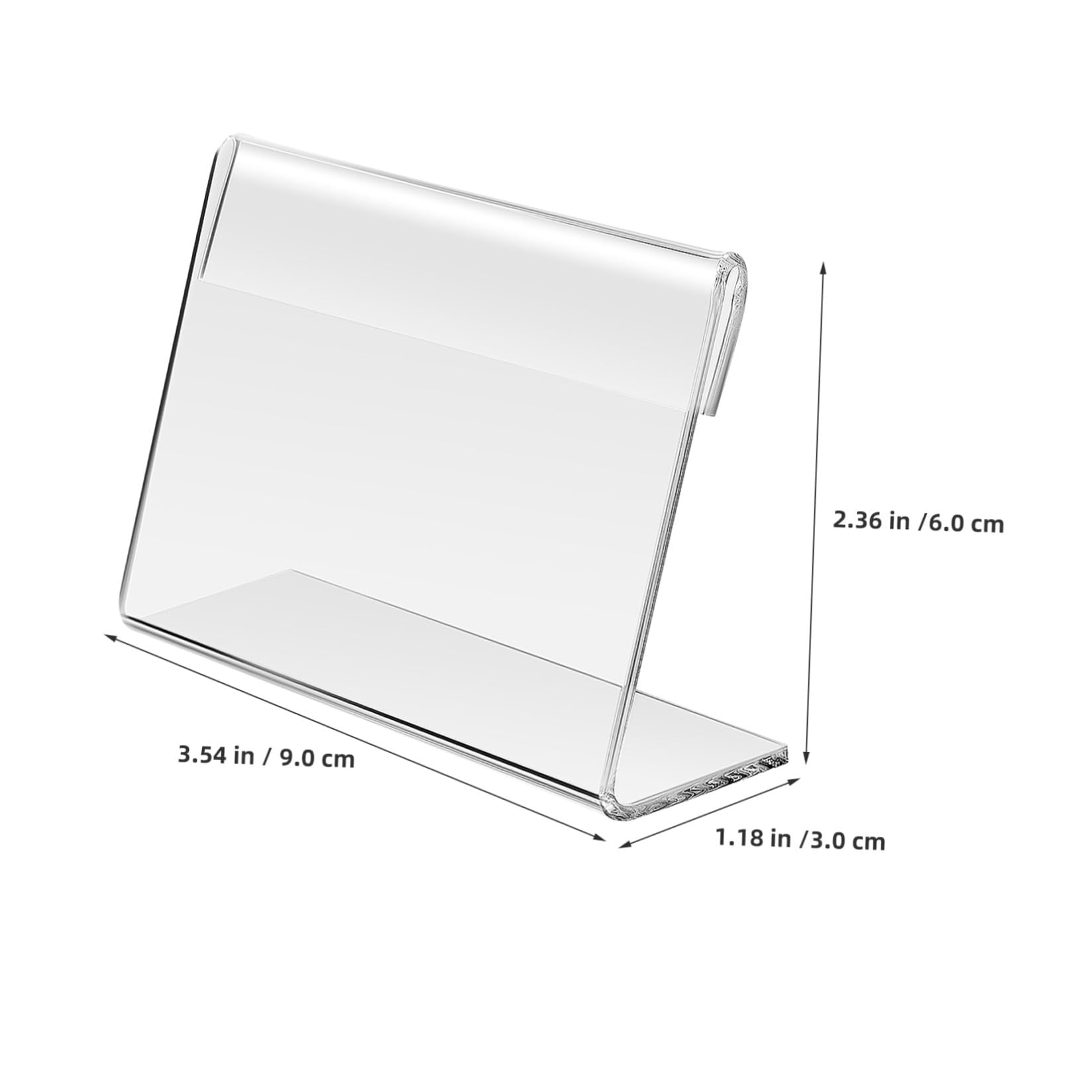 HOMSFOU Lot de 36 Porte-Étiquettes Miniatures en Acrylique Transparent 14 MM Dimensions 9 X 6 CM Support de Panneau pour Bureau et Vente Détail Porte-Cartes et Affiches Papier