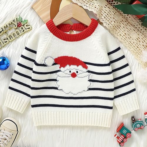 Toddler Kids Xmas Santa Knitted Sweaters Cute Crew Neck Christmas Knit Pullover Boys Girls New Year's Knitwear2