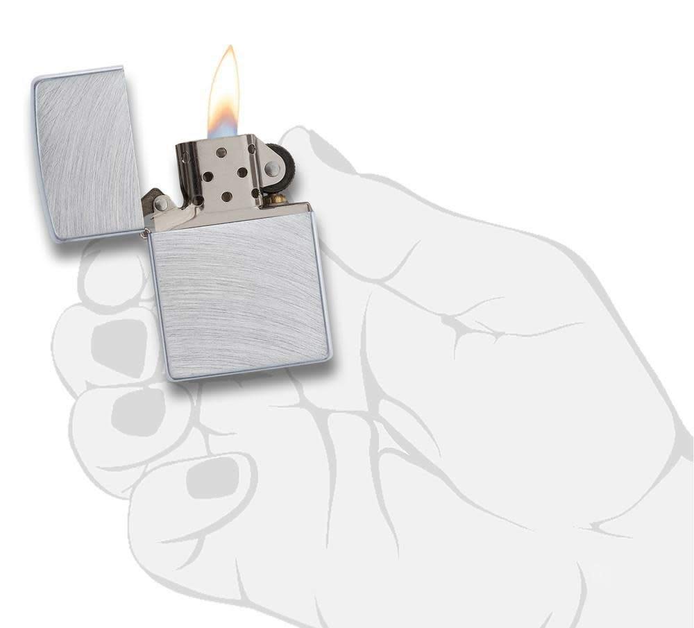 Zippo Zapalniczka Sztormowa, Struktura Chromowanych Łuków, Model Podstawowy, z Możliwością Napełniania, Wielokrotnego Użytku, Płomień Odporny na Wiatr, w Pudełku Prezentowym, Made in USA