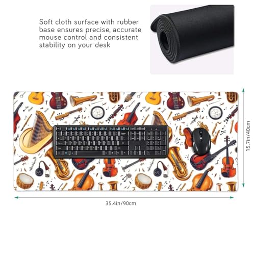 Tapis de bureau imprimé instruments classiques pour espace informatique et jeu - 2