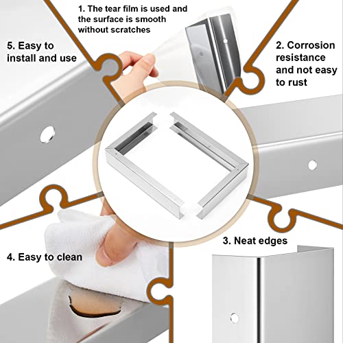 Image of 2 Pieces Stainless Steel Microwave Trim Kit 3'' Wide Built in Microwave Side Panel Filler Kit for Range Kitchen Countertop Oven with Screws 15.75 inch H x 11 inch D(Silver)