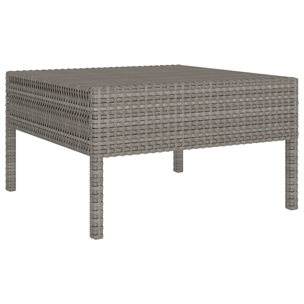 Juego de salón de jardín de polirratán gris, con cojines, muebles de exterior para terraza, balcón, patio, resistente a la intemperie, fácil de limpiar