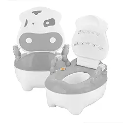 Troninho Infantil Prime Baby com Música Fazenda Penico Educativo com Depósito Removível Antiderrapante e Alças Giratórias para Desfralde (Branco)