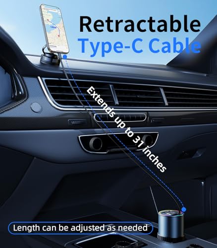 Cargador de coche retráctil USB de 4 puertos y adaptador mechero con RGB 3