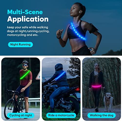 Higo Rechargeable LED Running Belt – Reflective Adjustable Glowing Waistband, Safety Running Lights for Runners, High Visibility Gear for Night Running, Cycling & Hiking (Blue) - image 7