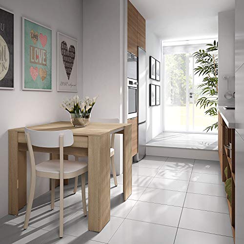 Miniatura 9 de Habitdesign Mesa De Comedor, Consola, Mesa Extensible, Mesa Para Salon Recibidor O Cocina, Acabado En Roble Canadian, Medidas: 50-235 Cm Largo X 90 Cm Ancho X 78 Cm Alto