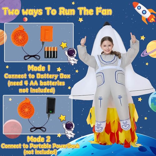 Disfraz inflable de nave espacial para niños miniatura 3