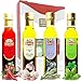BASSO 1904 - Infused Extra Virgin Olive Oil Gift Box Set, First Cold Pressed, Variety Pack, 4 bottles x 8.5 fl.oz (250ml), Naturally Infused for Dipping & Tasting