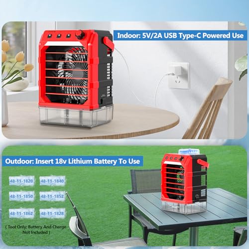 Image of Misting Fan Portable Compatible for Milwaukee 18V Battery(No Battery)